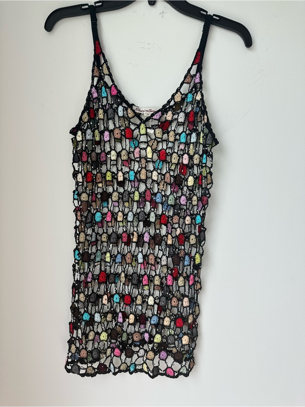 Vintage Lady’s Secret Festival, Boho Crochet Beaded Cami Top and Underwear Set